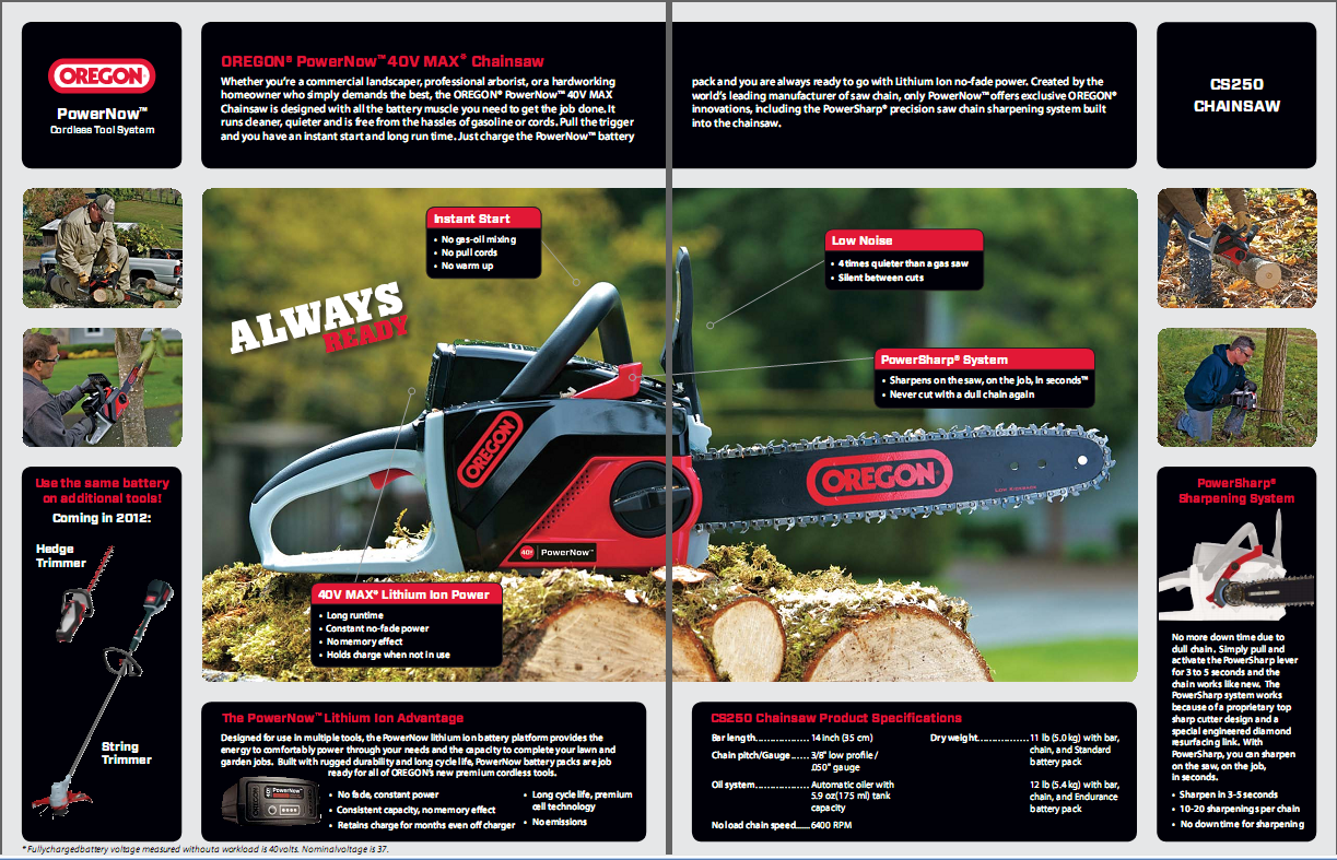 Oregon Power Tools Brochure page1
